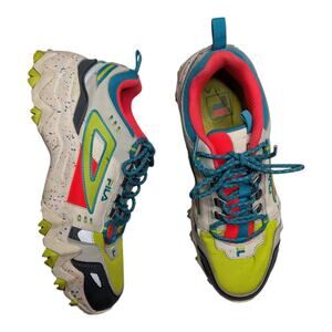 Fila Women's Oakmont TR Neon Pink Lime Blue Lace-Up Athletic Sneakers 11
